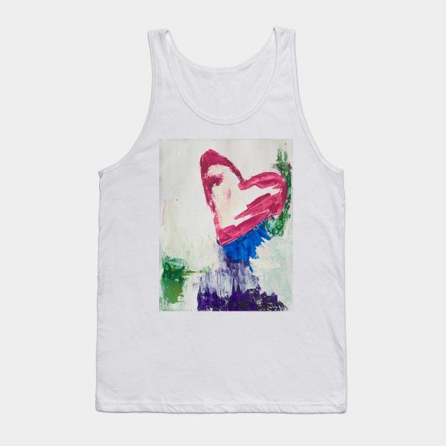 Abstract heart Tank Top by Paint & Thread